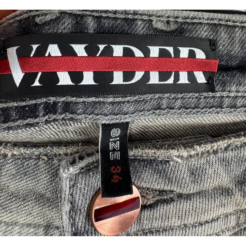 VAYDER Tapered fit Jeans distressed color‎ powers stretchy street punk Y2K sz 34
